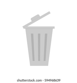 Trash icon. Flat design. White background
