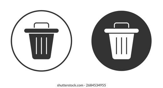 Icono de la papelera plano. Ilustración aislada símbolo de signo de Vector