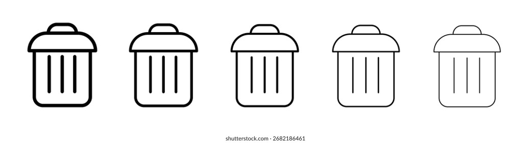 Logotipo de conjunto de ilustración plana de icono de basura