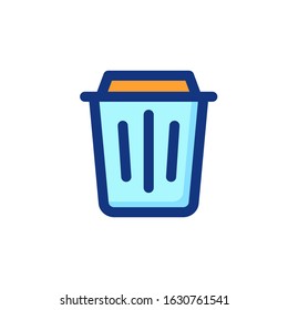 Trash icon flat outline glyph interface 