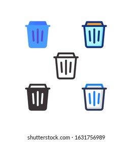 trash icon flat outline glyph interface