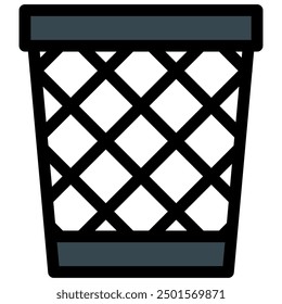 trash icon with flat outline style