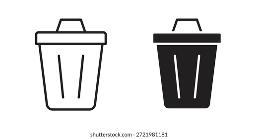 Icono de papelera icono plano simple. Versión Liner - Vector de stock.
