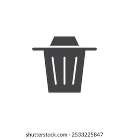 Trash icon Flat simple outline set