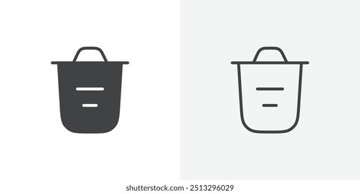 Trash icon flat and simple set design