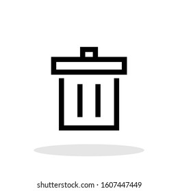 Trash icon in flat style. Trash can / Recycle Bin symbol for your web site design, logo, app, UI Vector EPS 10.
