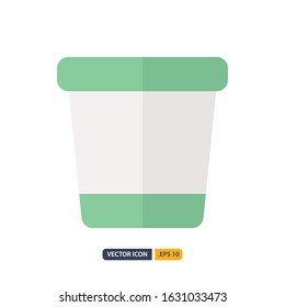 trash icon in Flat style isolated on white background. for your web site design, logo, app, UI. Vector graphics illustration and editable stroke. EPS 10.