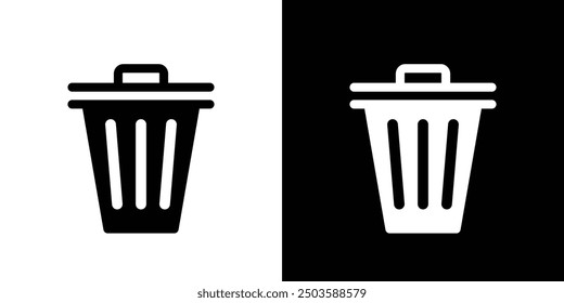 Trash icon Flat vector set outline