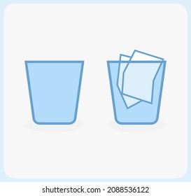 trash icon, full and empty. Trash UI vector illustration for app and web.