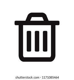 Trash icon. Garbage symbol. Can, bin, delete and dustbin vector illustration