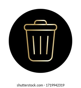 vector de color dorado del icono de basura. aislado sobre fondo blanco 
