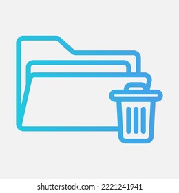 Trash icon in gradient style about folders, use for website mobile app presentation