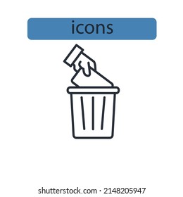 Trash icon icons  symbol vector elements for infographic web