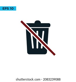 trash icon illustration vector flat design