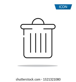 Trash icon isolate on white background.