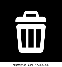 Trash icon isolated on black background. trash can icon.