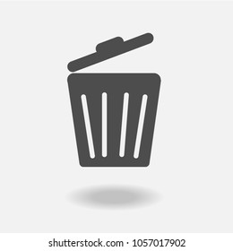 Trash icon isolated on a gray background. Vector illustration.