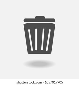 Trash icon isolated on a gray background. Vector illustration.