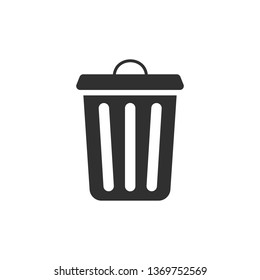 Trash icon isolated on white background. Vector illustration.
