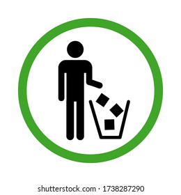 Trash icon isolated on a white background. Vector illustration.
