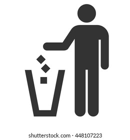 Trash icon isolated on a white background. Vector illustration.