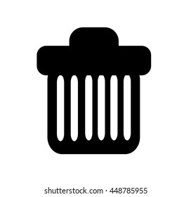 Trash icon isolated on white background. Vector art.