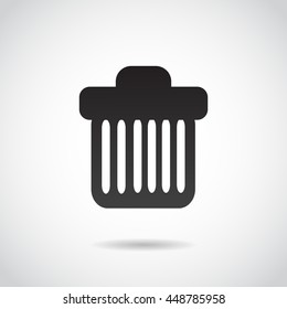 Trash icon isolated on white background. Vector art.