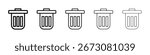 Trash icon isolated vector on white background set