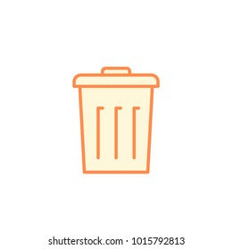 Trash icon. Kitchen appliances for cooking Illustration. Simple thin line style symbol.
