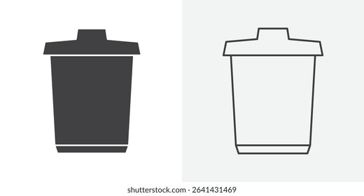 Trash icon Line graphics illustration