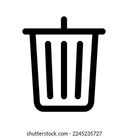 Trash icon line isolated on white background. Black flat thin icon on modern outline style. Linear symbol and editable stroke. Simple and pixel perfect stroke vector illustration