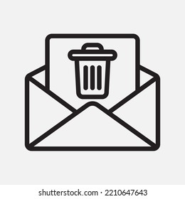 Trash icon in line style about email, use for website mobile app presentation