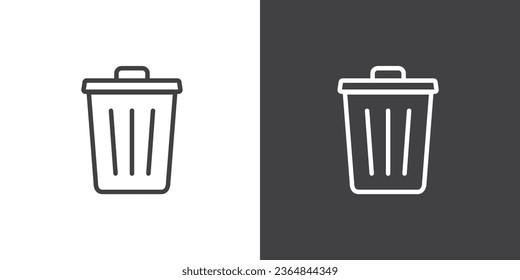 Trash icon in line style. Delete icon, Modern vector trash can symbol isolated on white background. Linear pictogram pack. Collection of line icons for web apps and mobile concepts.