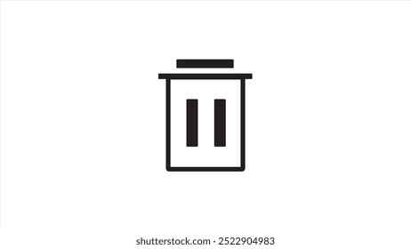 Trash icon in line style. Delete icon, modern vector trash can symbol isolated on white background.