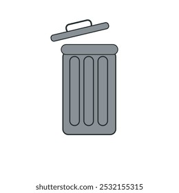 Icono de papelera en estilo de línea. Icono del Borrar, símbolo moderno del bote de basura de Vector aislado sobre fondo blanco. Paquete de pictograma lineal. icono de línea para App de Web y concepto móvil.
