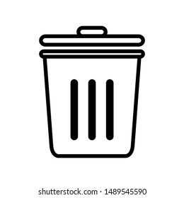 Trash icon in line style design. Vector illustration.