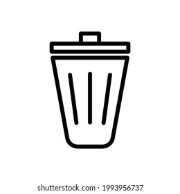 trash icon line style vector for your web design