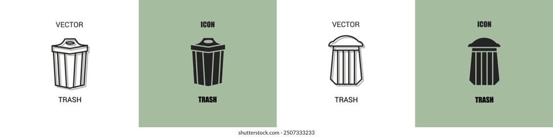 Trash icon line. Trash vector illustration.