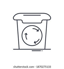 Trash icon, linear isolated illustration, thin line vector, web design sign, outline concept symbol with editable stroke on white background.