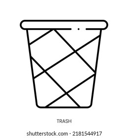trash icon. Linear style sign isolated on white background. Vector illustration
