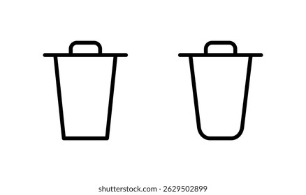 Ícone de lixo logotipo design. ícone de lixeira. sinal e símbolo de exclusão.