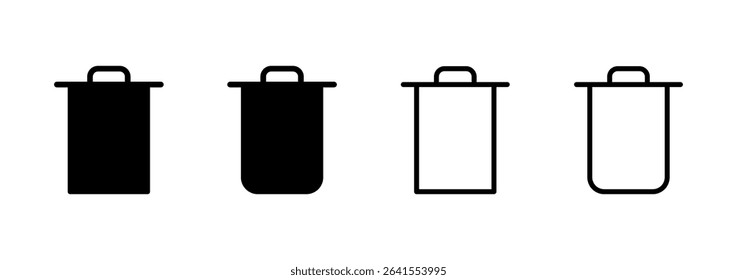 Trash icon logo design. trash can icon. delete sign and symbol.