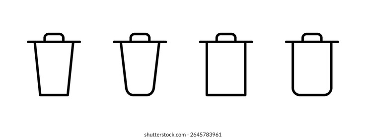 Trash icon logo design. trash can icon. delete sign and symbol.