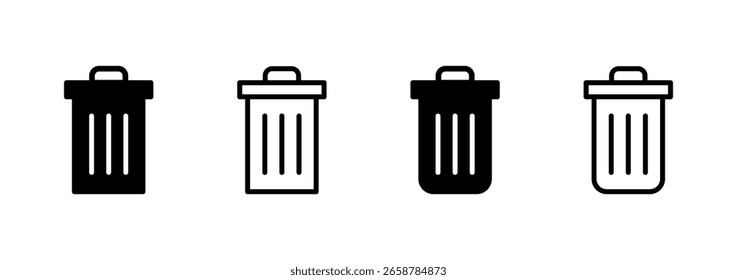 Trash icon logo design. trash can icon. delete sign and symbol.