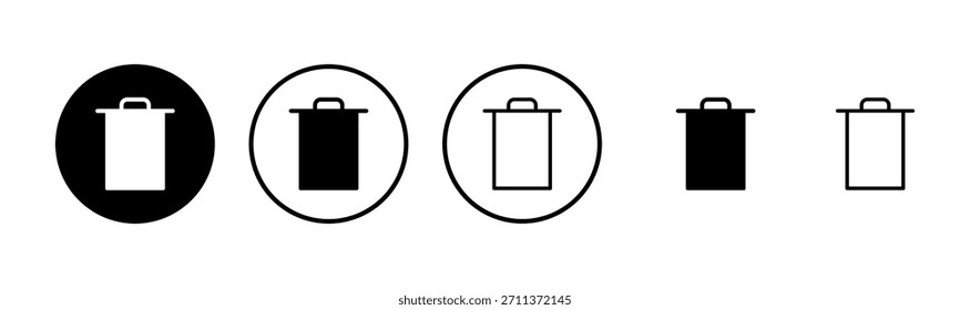 Diseño del logotipo del icono de la basura. icono de la papelera. signo y símbolo del Borrar.