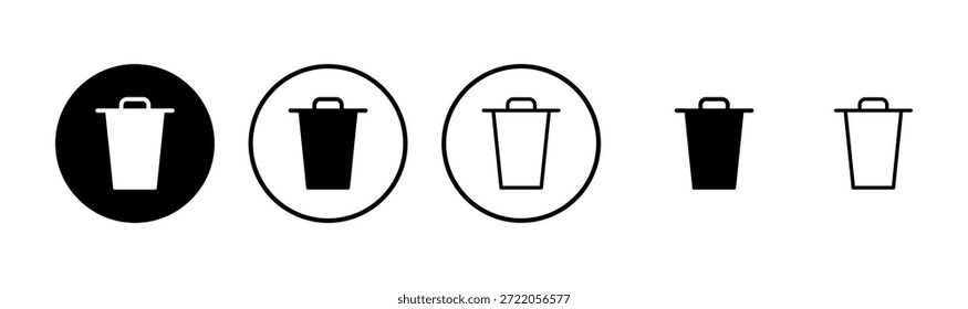 Ícone de lixo logotipo design. ícone de lixeira. sinal e símbolo de exclusão.