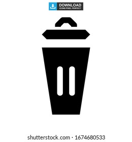 icono de basura o logotipo símbolo de signo aislado ilustración vectorial - iconos vectoriales de estilo negro de alta calidad
