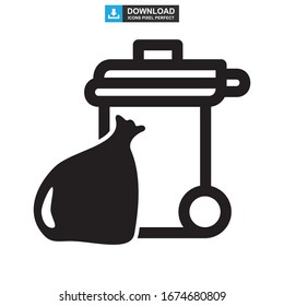 icono de basura o logotipo símbolo de signo aislado ilustración vectorial - iconos vectoriales de estilo negro de alta calidad
