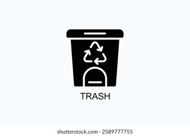 Trash Icon Or Logo Isolated Vector Illustration