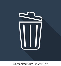 trash icon with long shadow